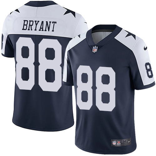 Nike Cowboys #88 Dez Bryant Navy Blue Thanksgiving Men's Stitched NFL Vapor Untouchable Limited Throwback Jersey